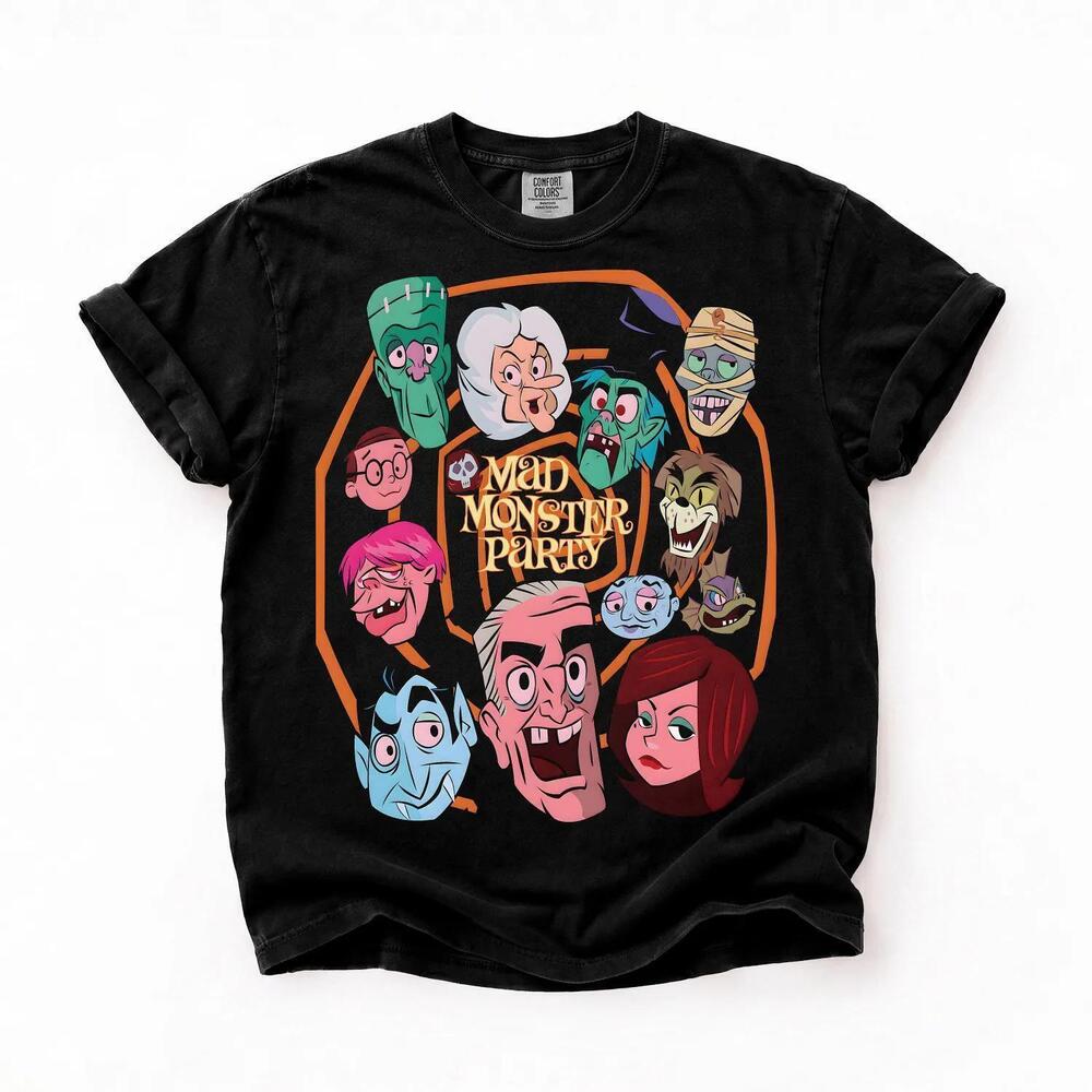 Mad Monster Party Retro 60s Halloween Horror Cartoon T Shirt